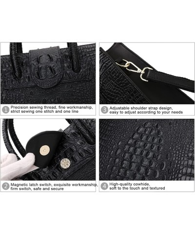 NEW Crocodile Pattern Leather Bag, Women's Handbags, Leather Women's Shoulder Bags Large $52.50 Shoulder Bags