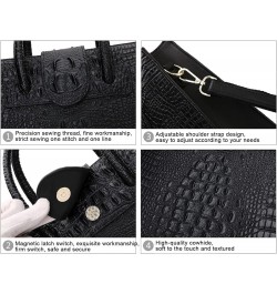 NEW Crocodile Pattern Leather Bag, Women's Handbags, Leather Women's Shoulder Bags Large $52.50 Shoulder Bags