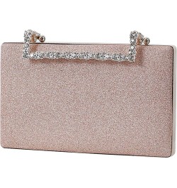 Evening Bag for Women, Bling PU Leather Clutch Bags Rhinestone Small Purses for Party Prom Cocktail Wedding Pink $31.31 Eveni...