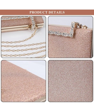 Evening Bag for Women, Bling PU Leather Clutch Bags Rhinestone Small Purses for Party Prom Cocktail Wedding Pink $31.31 Eveni...