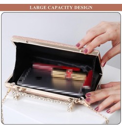 Evening Bag for Women, Bling PU Leather Clutch Bags Rhinestone Small Purses for Party Prom Cocktail Wedding Pink $31.31 Eveni...