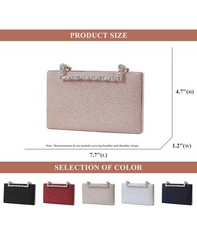 Evening Bag for Women, Bling PU Leather Clutch Bags Rhinestone Small Purses for Party Prom Cocktail Wedding Pink $31.31 Eveni...