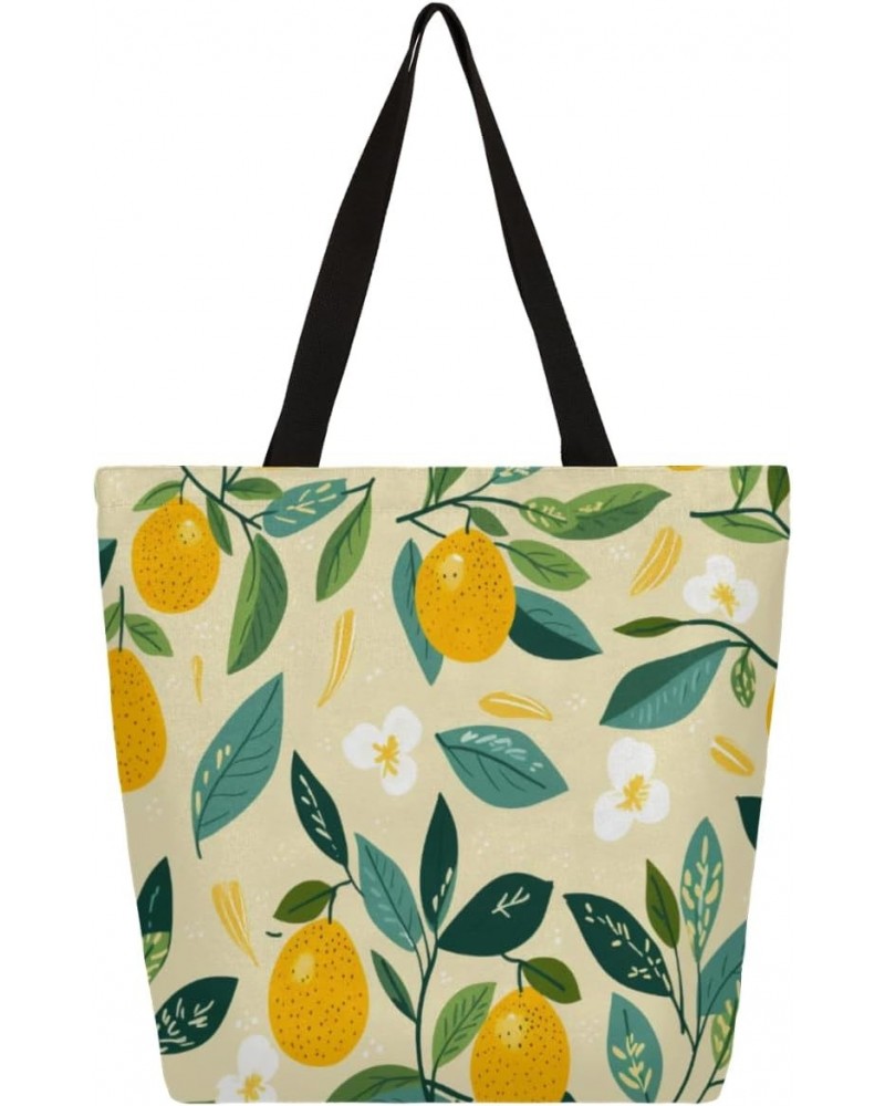 Stylish Fruit Print Canvas Tote - Versatile & Attractive for Women $13.79 Totes