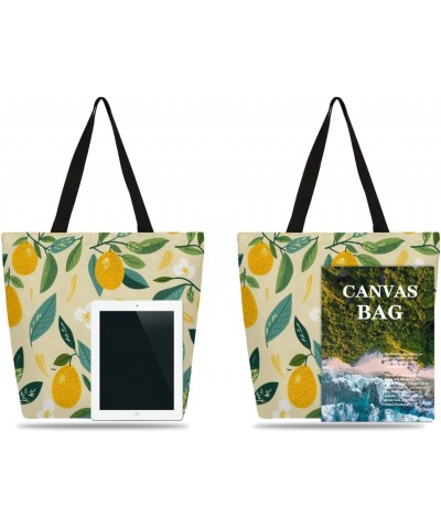 Stylish Fruit Print Canvas Tote - Versatile & Attractive for Women $13.79 Totes