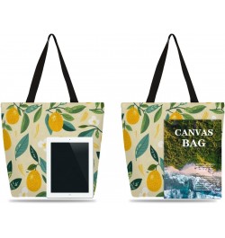 Stylish Fruit Print Canvas Tote - Versatile & Attractive for Women $13.79 Totes