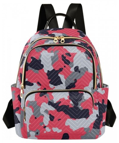 Red Gray Camo Backpack Purse for Women Ladies Fashion Travel MiniShoulder Bags Back Pack HandBag Lady Gifts,S Small $17.35 Ba...