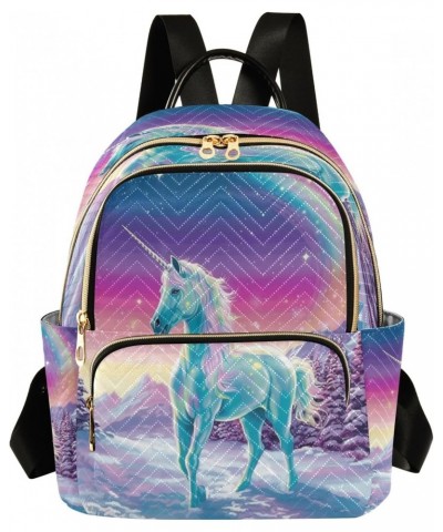 Magic Unicorn Snow Women Backpack Purse Travel Daypack Shoulder Bag $16.80 Backpacks