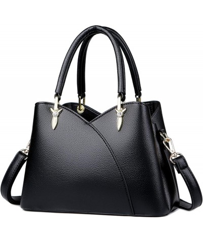 Ladies Trendy Handbags 2022 Latest Soft PU Leather Top Handle Satchel Shoulder Tote Bag for Women, Crossbody Bags Black $32.0...