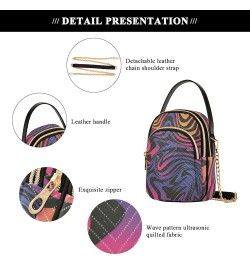 Women's Crossbody Bag, Animal Print Pattern Three Zipper Design Handbag Shoulder Bag Wallet Color058 $14.29 Crossbody Bags