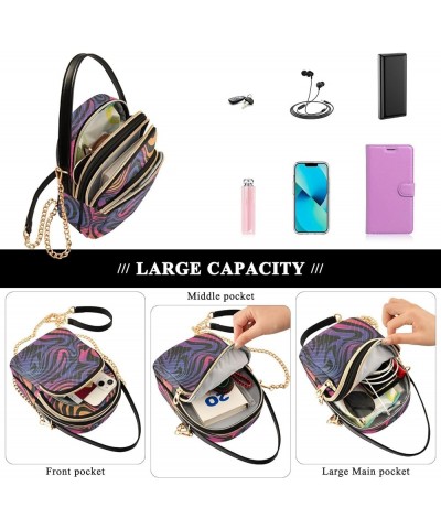 Women's Crossbody Bag, Animal Print Pattern Three Zipper Design Handbag Shoulder Bag Wallet Color058 $14.29 Crossbody Bags