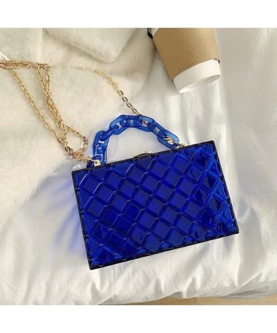 Clear Purse for Women, Acrylic Box Evening Clutch Bag, Mini Jelly Purse Transparent Blue $14.56 Evening Bags