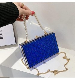 Clear Purse for Women, Acrylic Box Evening Clutch Bag, Mini Jelly Purse Transparent Blue $14.56 Evening Bags