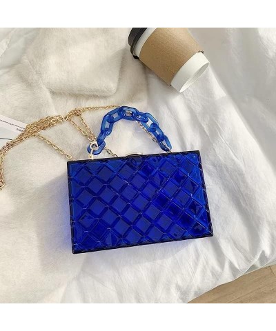 Clear Purse for Women, Acrylic Box Evening Clutch Bag, Mini Jelly Purse Transparent Blue $14.56 Evening Bags