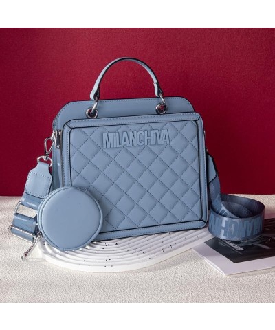 Quilted Small Tote Bag for Women Top Handle Purse with Coin Purse Rhombic Jean $12.60 Totes