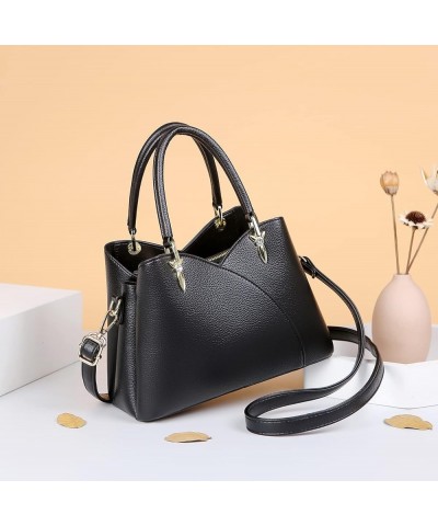 Ladies Trendy Handbags 2022 Latest Soft PU Leather Top Handle Satchel Shoulder Tote Bag for Women, Crossbody Bags Black $32.0...