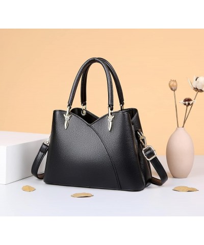 Ladies Trendy Handbags 2022 Latest Soft PU Leather Top Handle Satchel Shoulder Tote Bag for Women, Crossbody Bags Black $32.0...