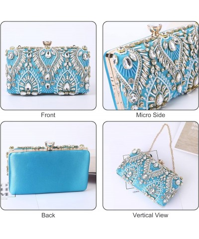 Sparkling Rhinestone Clutch Purse Evening Bag for Women Handbags Female Shouler Bags for Wedding and Party Blue $33.80 Evenin...