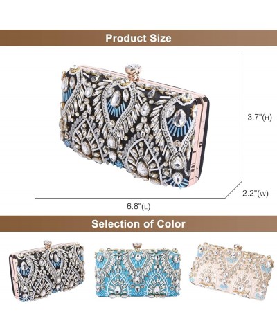 Sparkling Rhinestone Clutch Purse Evening Bag for Women Handbags Female Shouler Bags for Wedding and Party Blue $33.80 Evenin...