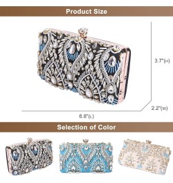 Sparkling Rhinestone Clutch Purse Evening Bag for Women Handbags Female Shouler Bags for Wedding and Party Blue $33.80 Evenin...