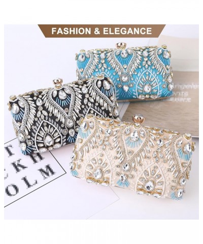 Sparkling Rhinestone Clutch Purse Evening Bag for Women Handbags Female Shouler Bags for Wedding and Party Blue $33.80 Evenin...