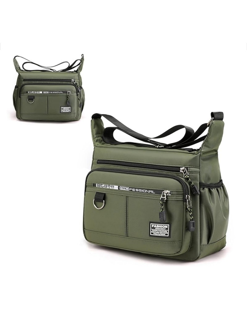 Fashion Classic Crossbody Bag for Men Women Large Messenger Bag Travel Shoulder Bag Multi-pocket Green $21.38 Totes