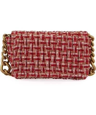 Quilted Handbags for Women Crossbody Bags Trendy Small Purses and Top Handle Handbags Z Red & Gold $17.10 Crossbody Bags