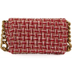 Quilted Handbags for Women Crossbody Bags Trendy Small Purses and Top Handle Handbags Z Red & Gold $17.10 Crossbody Bags