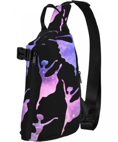 Crossbody Sling Backpack Ballet-Dance-Galaxy Travel Hiking Chest Daypack One Strap Shoulder Bag $17.56 Crossbody Bags