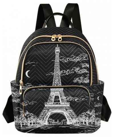 Night Eiffel Tower Small Backpack Purse for Women Travel Bag Fashion Daypack Back Pack Shoulder Bag Multicolor Medium $20.64 ...