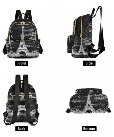 Night Eiffel Tower Small Backpack Purse for Women Travel Bag Fashion Daypack Back Pack Shoulder Bag Multicolor Medium $20.64 ...