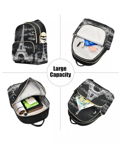 Night Eiffel Tower Small Backpack Purse for Women Travel Bag Fashion Daypack Back Pack Shoulder Bag Multicolor Medium $20.64 ...