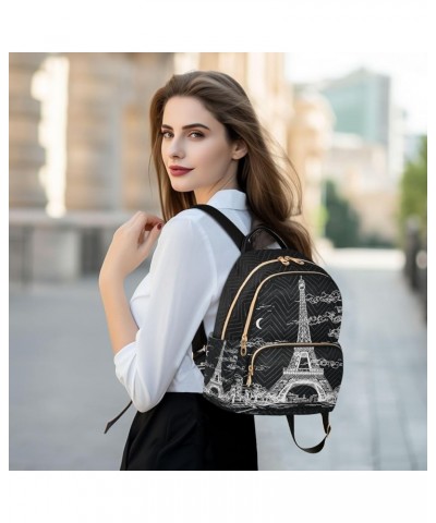 Night Eiffel Tower Small Backpack Purse for Women Travel Bag Fashion Daypack Back Pack Shoulder Bag Multicolor Medium $20.64 ...