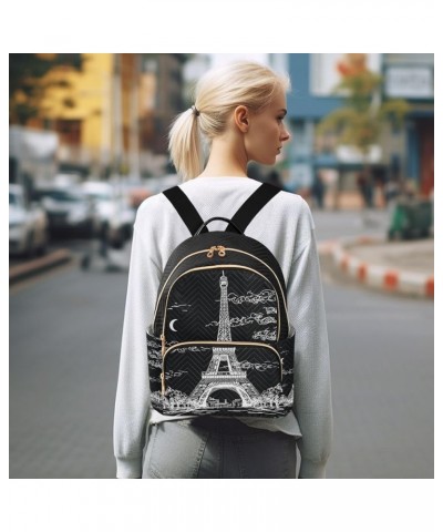 Night Eiffel Tower Small Backpack Purse for Women Travel Bag Fashion Daypack Back Pack Shoulder Bag Multicolor Medium $20.64 ...