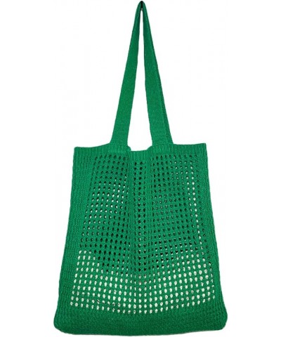 Crochet Tote Bag Fairycore Hobo Beach Bag for Women Fairy Grunge Aesthetic Bag Knit Mesh Y2K Boho Cute Purse Green $8.39 Totes