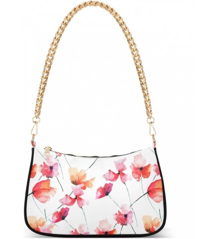 Women Shoulder Bag Beautiful Red Flowers Lightweight Clutch Handbags Casual Tote Handbags $13.80 Totes