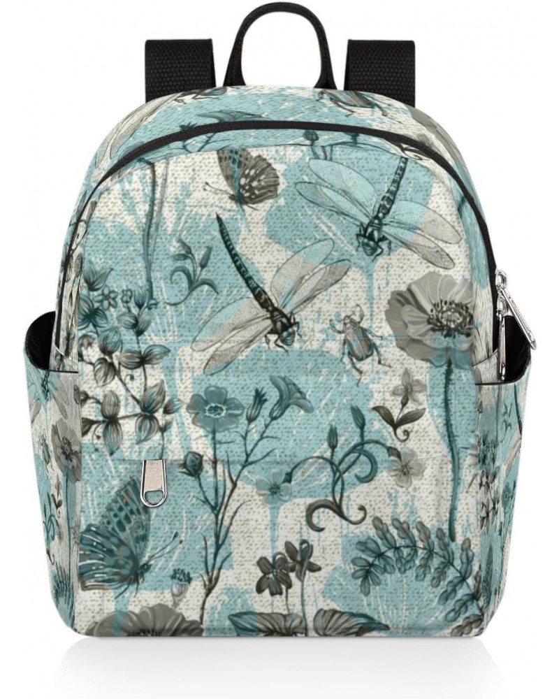 Butterfly Dragonfly Flower Mini Backpack Purse for Women, Insect Small Fashion Daypack Lightweight, Cute Casual Travel Bag $2...