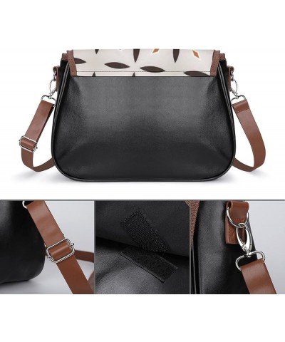 Printed Crossbody Bags Women City Leather Shoulder Bag Satchel Hobo Bags Trendy Fluid Pattern Color4 $23.50 Hobo Bags