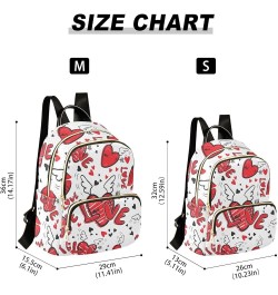 Valentine Cute Heart Pattern Mini Backpack Purse for Women, Funny Wing Hearts Lips Travel Backpack Fashion Backpack Lightweig...