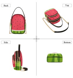 Small Cross body Bags for Women Watermelon Fruits Quilted Crossbody Cell Phone Shoulder Purse Handbags Wallet Detachable Chai...