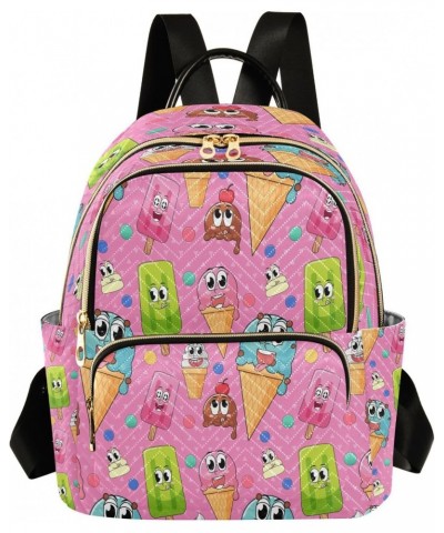 Cartoon Ice Cream Backpack for Women Purse Bag Travel Handbag Shoulder Bag $15.75 Backpacks