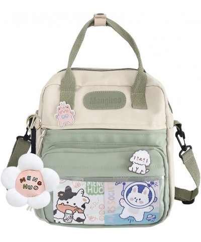 Kawaii Backpack Cute Messenger Bag Crossbody Canvas Tote Bag for Women Kawaii Ita Bag with Kawaii Accessories A01-green $10.7...