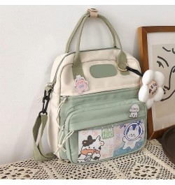 Kawaii Backpack Cute Messenger Bag Crossbody Canvas Tote Bag for Women Kawaii Ita Bag with Kawaii Accessories A01-green $10.7...