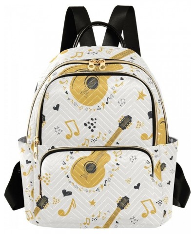 Small Backpack for Women Travel Bag Music Notes Guitar Daypack Purse Fashion Shoulder Bag Rucksack Small B130 $13.25 Backpacks