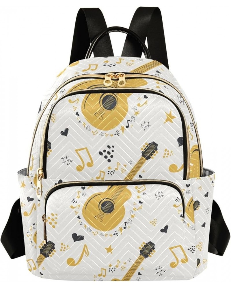 Small Backpack for Women Travel Bag Music Notes Guitar Daypack Purse Fashion Shoulder Bag Rucksack Small B130 $13.25 Backpacks