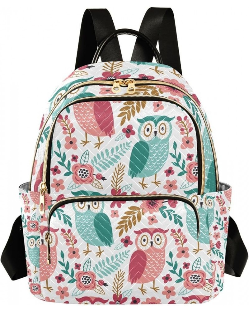 Small Backpack for Women Travel Bag Cute Owls and Floral Daypack Purse Fashion Shoulder Bag Rucksack Medium A437 $14.03 Backp...