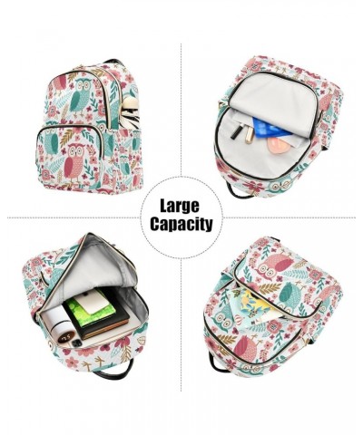 Small Backpack for Women Travel Bag Cute Owls and Floral Daypack Purse Fashion Shoulder Bag Rucksack Medium A437 $14.03 Backp...