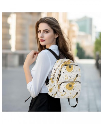 Small Backpack for Women Travel Bag Music Notes Guitar Daypack Purse Fashion Shoulder Bag Rucksack Small B130 $13.25 Backpacks