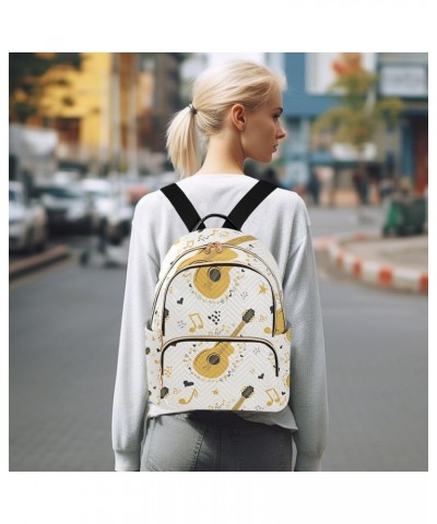 Small Backpack for Women Travel Bag Music Notes Guitar Daypack Purse Fashion Shoulder Bag Rucksack Small B130 $13.25 Backpacks