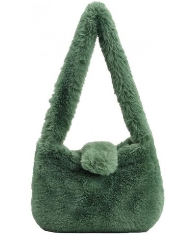 Plush Underarm Bag Y2K Women Aesthetic Fuzzy Tote Bag Furry Warm Winter Shoulder Bag Accessories (Beige) Green $12.40 Totes