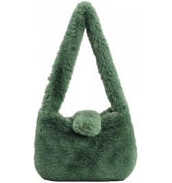 Plush Underarm Bag Y2K Women Aesthetic Fuzzy Tote Bag Furry Warm Winter Shoulder Bag Accessories (Beige) Green $12.40 Totes